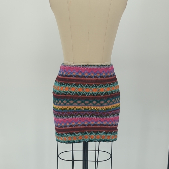 Mags & Pye Striped Knit Mini Skirt Multicolor S bohemian boho chic - Picture 2 of 5